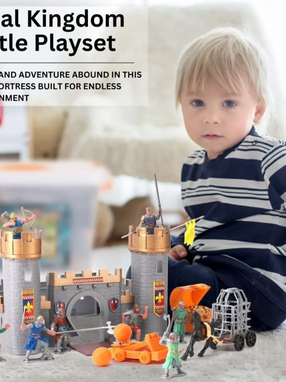 Medieval Castle Kingdom Knights Action Figure Toy Army Playset with Castle, Figu - Picture 6 of 7